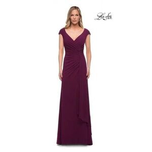 La Femme Deep Purple Maxi Dress